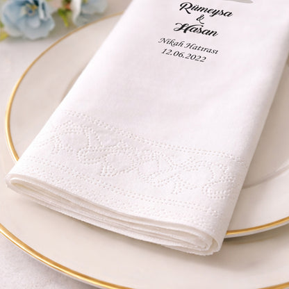 Sade Tipografili Hoşgeldiniz Yazılı Düğün Baskılı Peçete