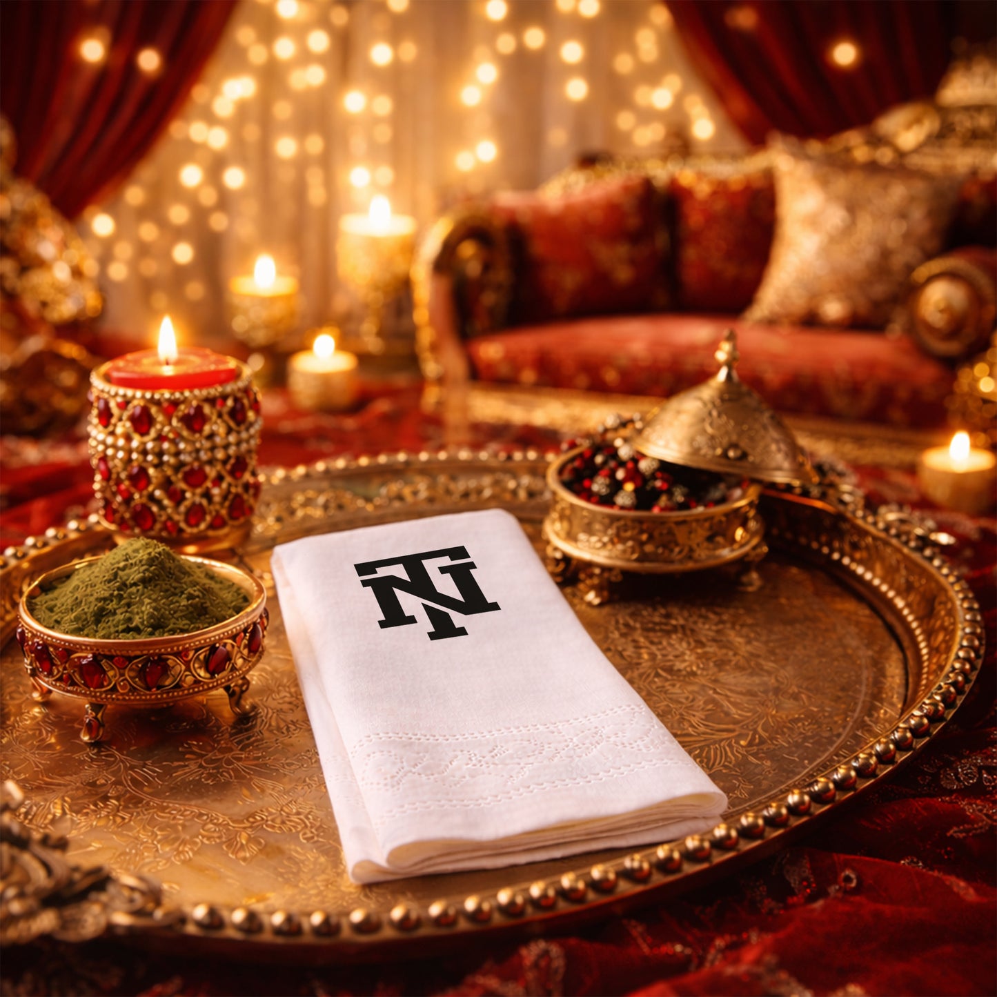 TN Baş Harfli Logolu Modern Baskılı Organizasyon Peçetesi