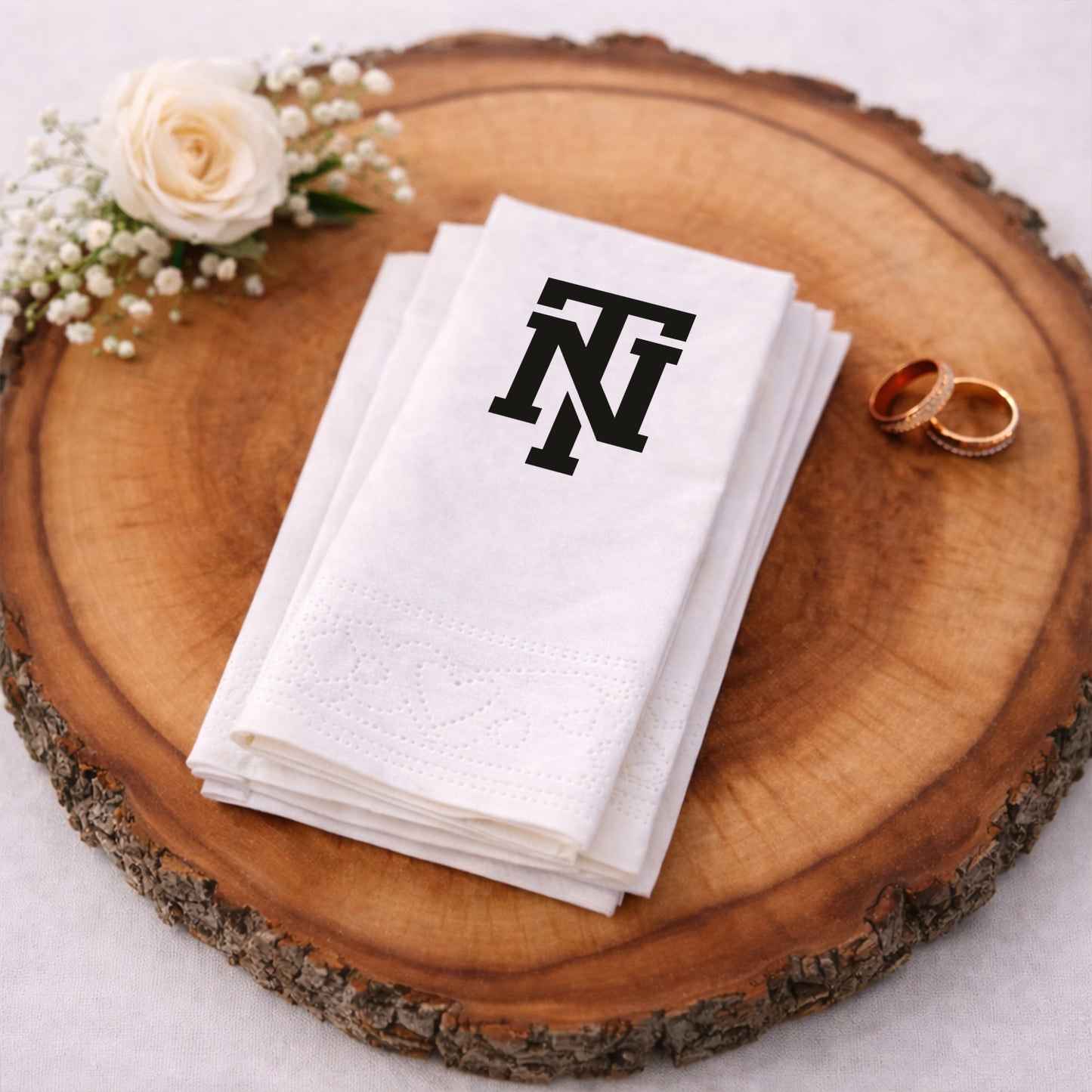 TN Baş Harfli Logolu Modern Baskılı Organizasyon Peçetesi