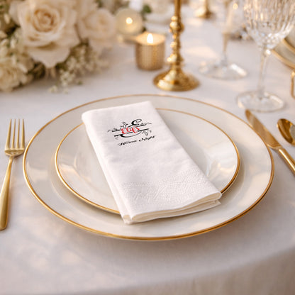 Elif’s Henna Night Kırmızı Yazılı Şık Kına Gecesi Peçetesi