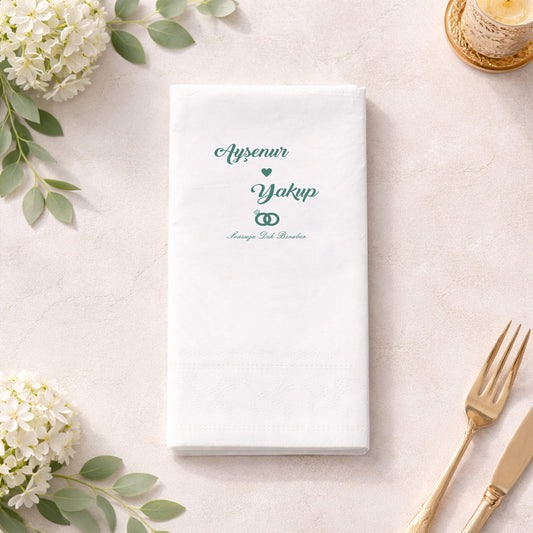 Ayşenur & Yakup Sonsuza Dek Beraber Yazılı Baskılı Peçete