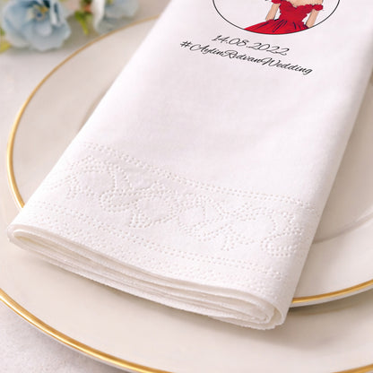 Aylin & Rıdvan Wedding Kırmızı Elbiseli Şık Düğün Peçetesi