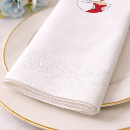 Gelin Figürlü Şiirli ve Kırmızı Elbiseli Kına Peçetesi