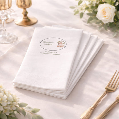 Gülsüm'ün Kınası Salıncakta Gelin Tasarımlı Siyah Kına Peçetesi