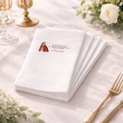 Kaftanlı Gelin Figürlü Kına Gecesi Baskılı Peçete