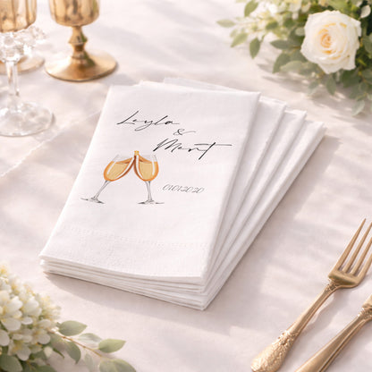 Leyla & Mert Kadeh İllüstrasyonlu Kutlama Peçetesi