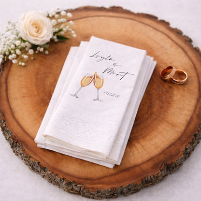 Leyla & Mert Kadeh İllüstrasyonlu Kutlama Peçetesi