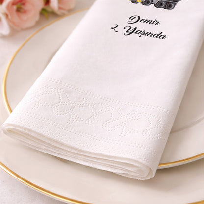 Beton Mikseri Temalı Erkek Çocuk Doğum Günü Peçetesi