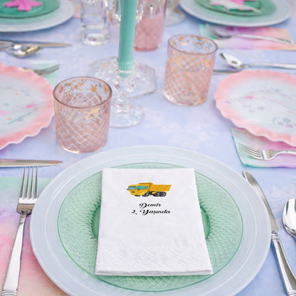 Damperli Kamyon Temalı Erkek Çocuk Doğum Günü Peçetesi