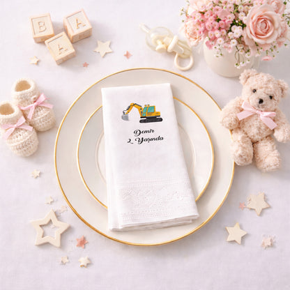 Ekskavatör Temalı Erkek Çocuk Doğum Günü Peçetesi