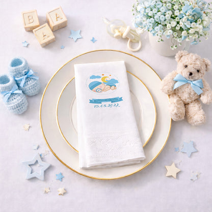 Hoş Geldin Bebek Temalı Erkek Bebek Peçetesi