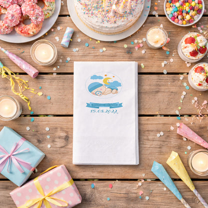 Hoş Geldin Bebek Temalı Erkek Bebek Peçetesi