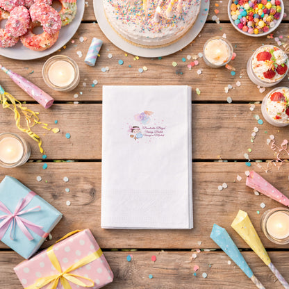 Balonlu Kız Bebek Temalı Kişiye Özel Bebek Mevlidi Peçetesi