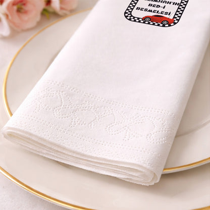 Yarış Arabalı Temalı Erkek Bebek Bed-i Besmele Peçetesi