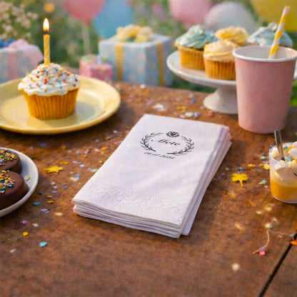 Kuğulu Baby Shower Temalı Kişiye Özel Bebek Peçetesi