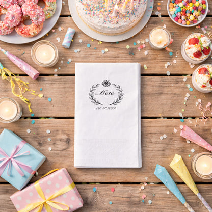 Kuğulu Baby Shower Temalı Kişiye Özel Bebek Peçetesi