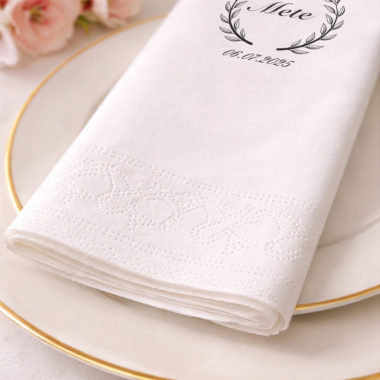 Kuğulu Baby Shower Temalı Kişiye Özel Bebek Peçetesi