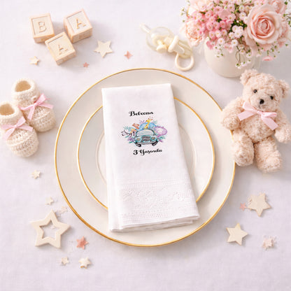 Deniz Feneri Temalı Kişiye Özel Bebek Hoş Geldin Peçetesi