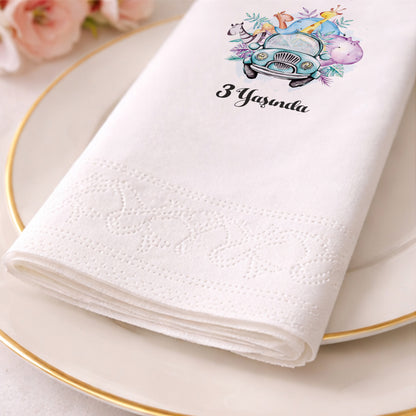 Deniz Feneri Temalı Kişiye Özel Bebek Hoş Geldin Peçetesi