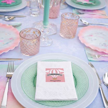 Balonlu Fil Temalı Kişiye Özel Bebek Hoş Geldin Peçetesi