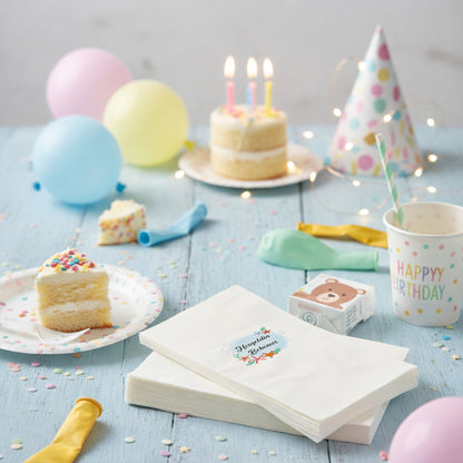 Deniz Yıldızı Desenli Mavi Bebenur Baby Shower Peçetesi