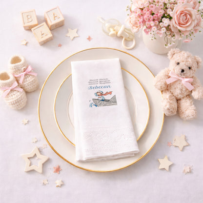 Gazete Kağıdı Kayıklı Denizci Bebecan Bebek Peçetesi