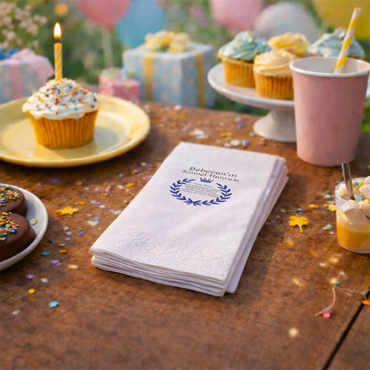 Bebecan Sünnet Hatırası Nazar Dualı Kral Tacı Desenli Peçete