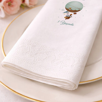 Gökyüzü Yolculuğu Temalı Bebecan 5 Yaş Doğum Günü Peçetesi