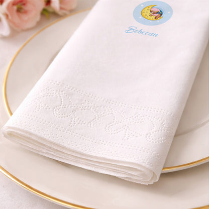 Hoşgeldin Bebecan Mavi Ay Dede Temalı Yenidoğan Bebek Peçetesi