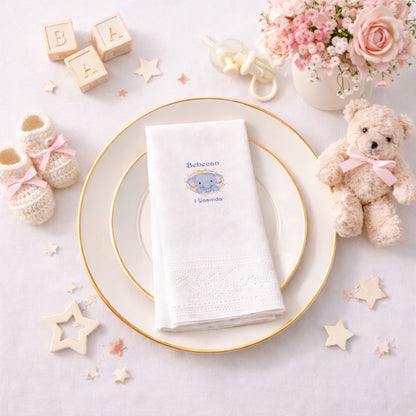 Kral Fil Figürlü Bebecan 1 Yaş Mavi Doğum Günü Peçetesi