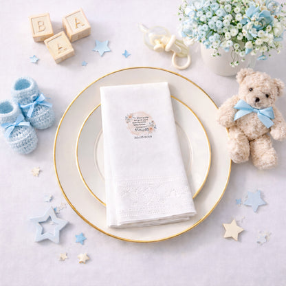 Hayal İsimli Pastel Güllü ve Şiirli Romantik Bebek Peçetesi