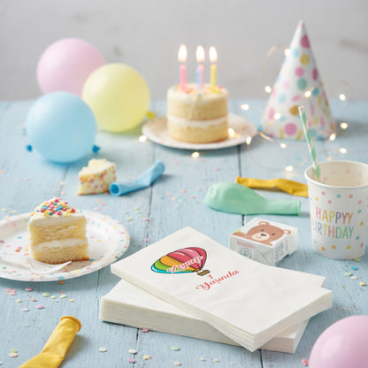 Renkli Uçan Balon Temalı Zeynep 1 Yaş Parti Peçetesi