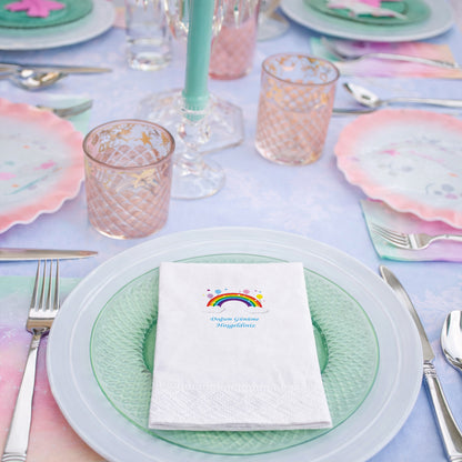 Gökkuşağı ve Renkli Balonlar Temalı Kutlama Peçetesi