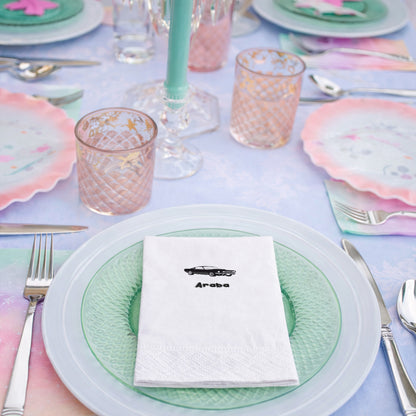 Siyah Klasik Araba Temalı Doğum Günü Partisi Peçetesi