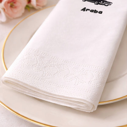 Siyah Klasik Araba Temalı Doğum Günü Partisi Peçetesi