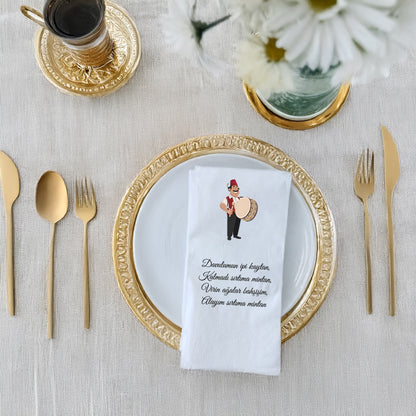 Ramazan Desenli Baskılı Peçete – Davulcu Motifli, 33x33 cm Çift Katlı, 20’li Paket | Kidzia