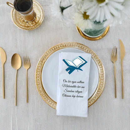 Kidzia Kur’an-ı Kerim Silüeti Ramazan Peçetesi – Mani Yazılı, 33x33 cm Çift Katlı, 20’li Paket