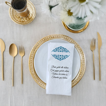 Kidzia Osmanlı Motifli Ramazan Peçetesi – Mani Yazılı, 33x33 cm Çift Katlı, 20’li Paket