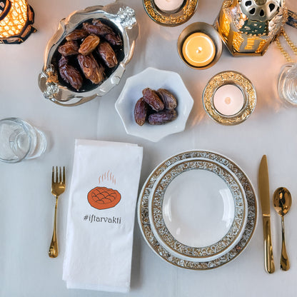 Kidzia İftar Pidesi İlustrasyonlu Ramazan Peçetesi – #iftarvakti Tasarım, 33x33 cm Çift Katlı, 20’li Paket