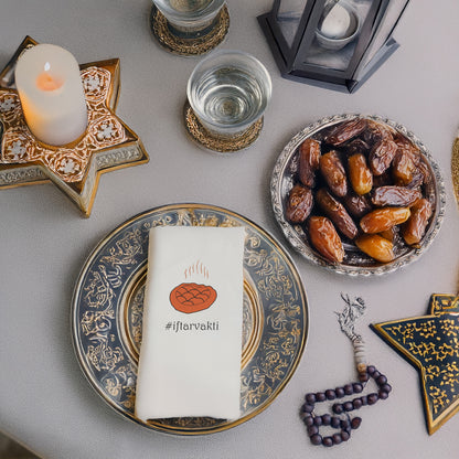 Kidzia İftar Pidesi İlustrasyonlu Ramazan Peçetesi – #iftarvakti Tasarım, 33x33 cm Çift Katlı, 20’li Paket