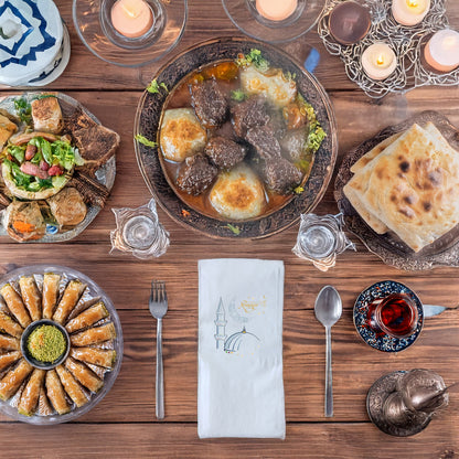 Kidzia Ramadan Kareem Camii Çizimli Ramazan Peçetesi – 33x33 cm Çift Katlı, 20’li Paket