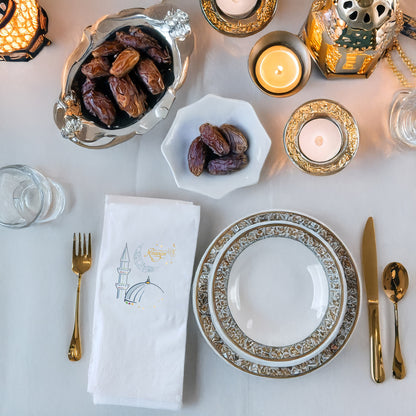 Kidzia Ramadan Kareem Camii Çizimli Ramazan Peçetesi – 33x33 cm Çift Katlı, 20’li Paket