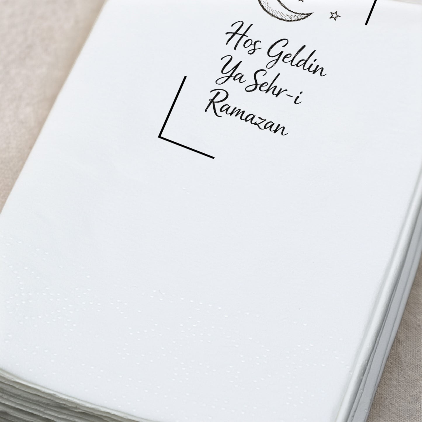 Ramazan Desenli Baskılı Peçete – Hoş Geldin Ya Şehr-i Ramazan | 33x33 cm Çift Katlı