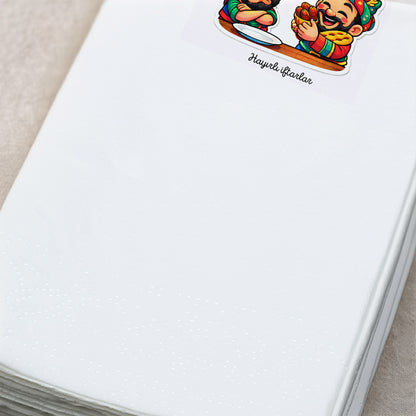 Eğlenceli Ramazan Desenli Baskılı Peçete – Karagöz Hacivat Temalı | 33x33 cm