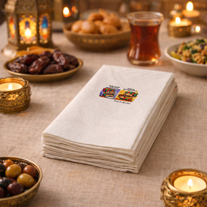 Komik Ramazan Desenli Baskılı Peçete – Karagöz & Hacivat Diyaloglu | 33x33 cm