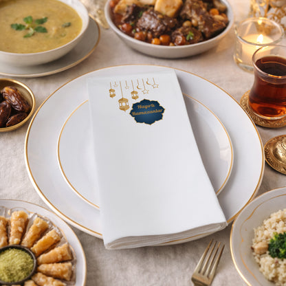 Hayırlı Ramazanlar Baskılı Peçete – Altın Fener Desenli Premium Tasarım | 33x33 cm