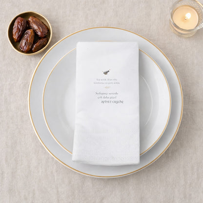 Top Atıldı İftar Oldu Yazılı Ramazan Peçetesi | Sade & Şık Tasarım 33x33 cm