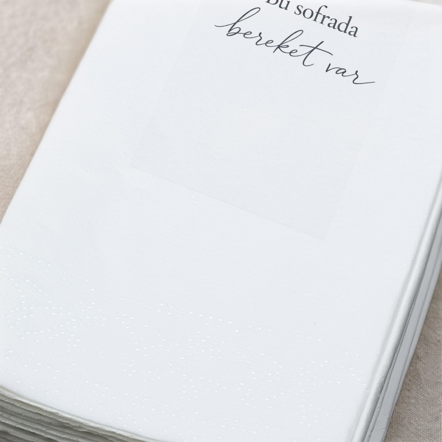 Ramazan Desenli Baskılı Peçete – Minimal Fener Tasarımlı | Bu Sofrada Bereket Var | 33x33 cm