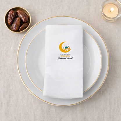 Ramazan Desenli Baskılı Peçete – On Bir Ayın Sultanı | Ramazan Mübarek Olsun | 33x33 cm