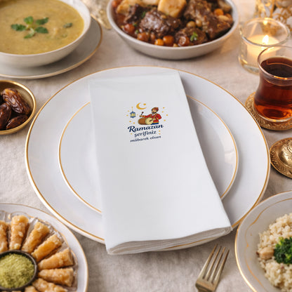Ramazan Davulcusu Desenli Baskılı Peçete – Ramazan Şerifiniz Mübarek Olsun | 33x33 cm